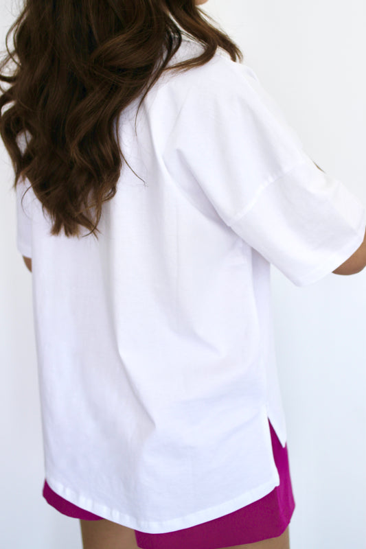 T-shirt oversize en coton blanc