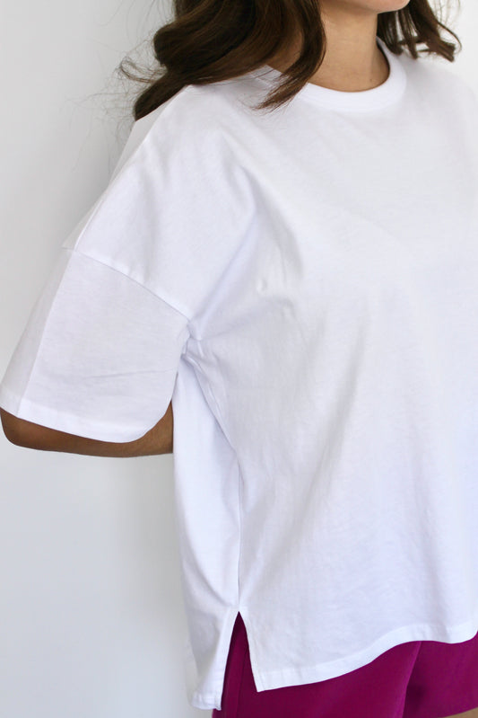 T-shirt oversize en coton blanc