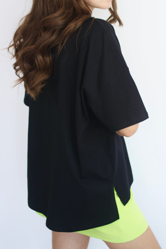 T-shirt oversize en coton noir