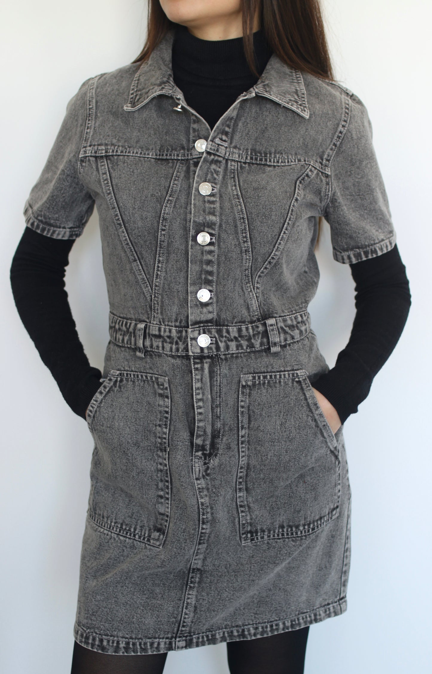 Robe en jean grise