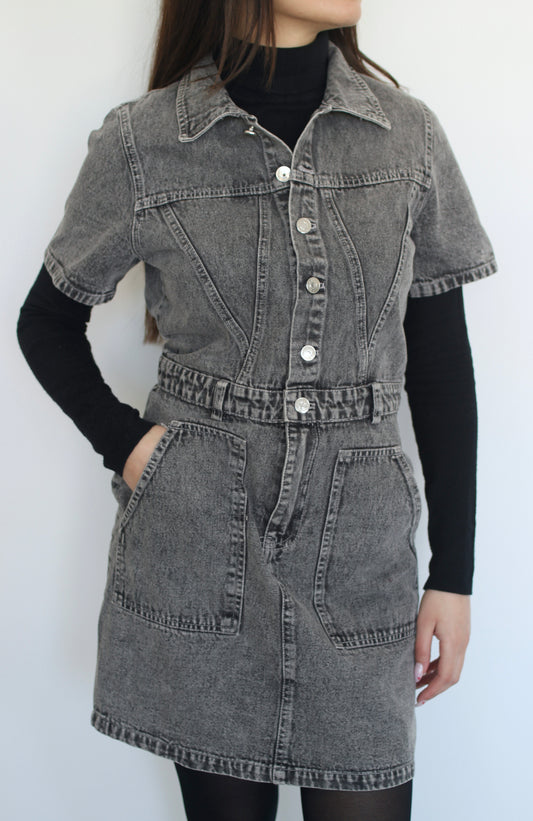 Robe en jean grise